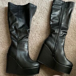 Platform knee high boots